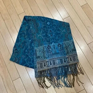 Soft blue floral pattern scarf by Preston & York